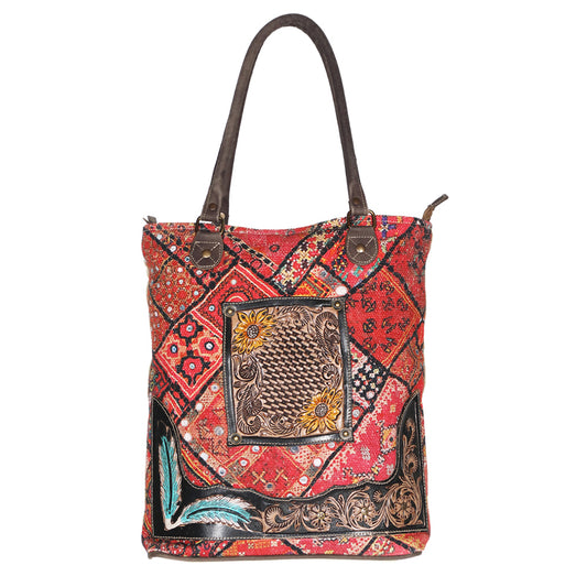 LC-OHV194 Tote Upcycled Canvas Ladies Bag