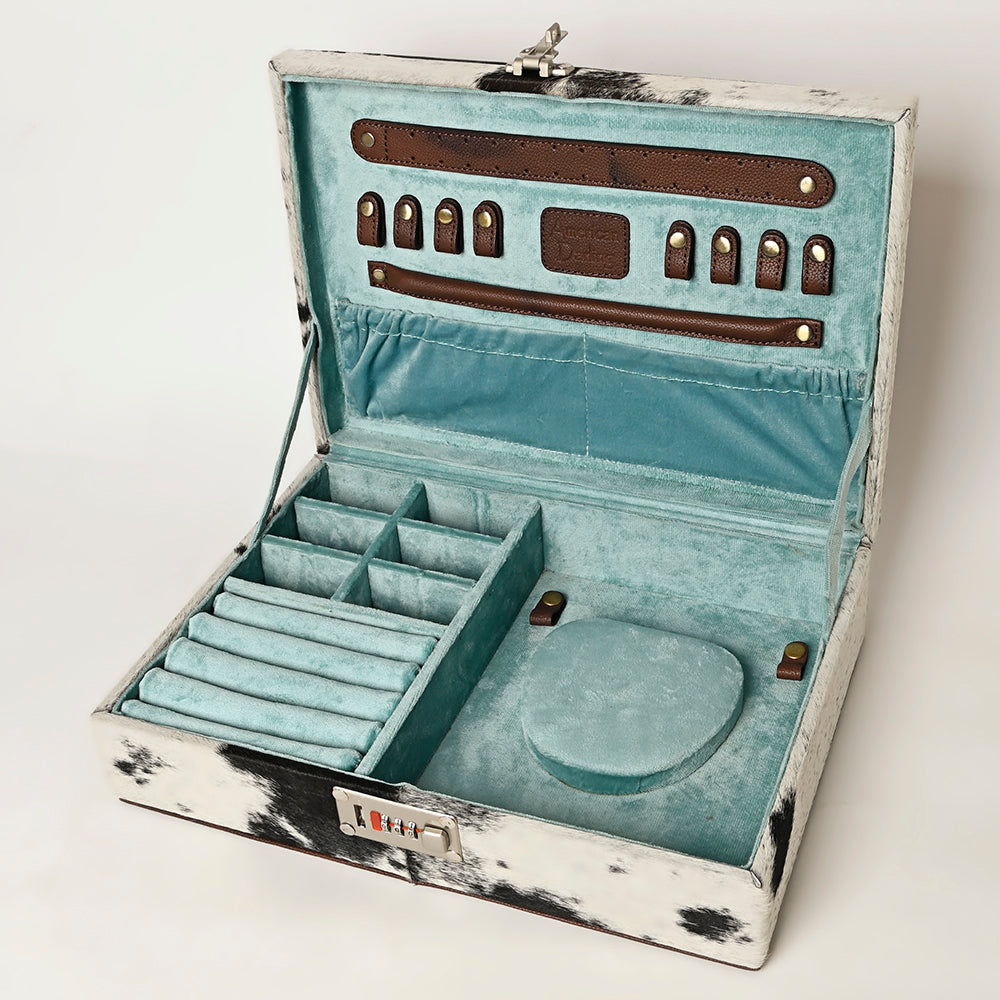 ADBGA460 American Darling Large Lockbox Tooled Leather & Cowhide Secure Organizer with Combination Lock