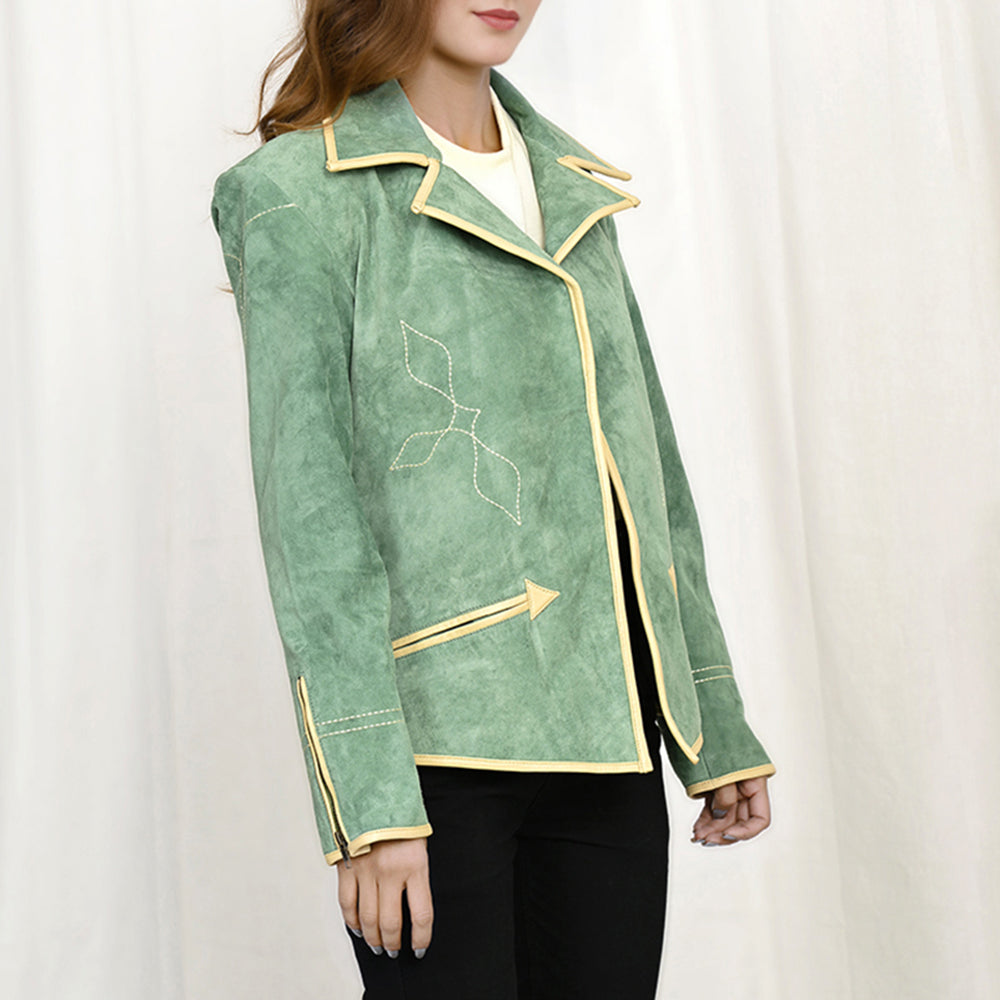 LC-ADBZ051 Genuine Leather Women shirt Blazer jacket