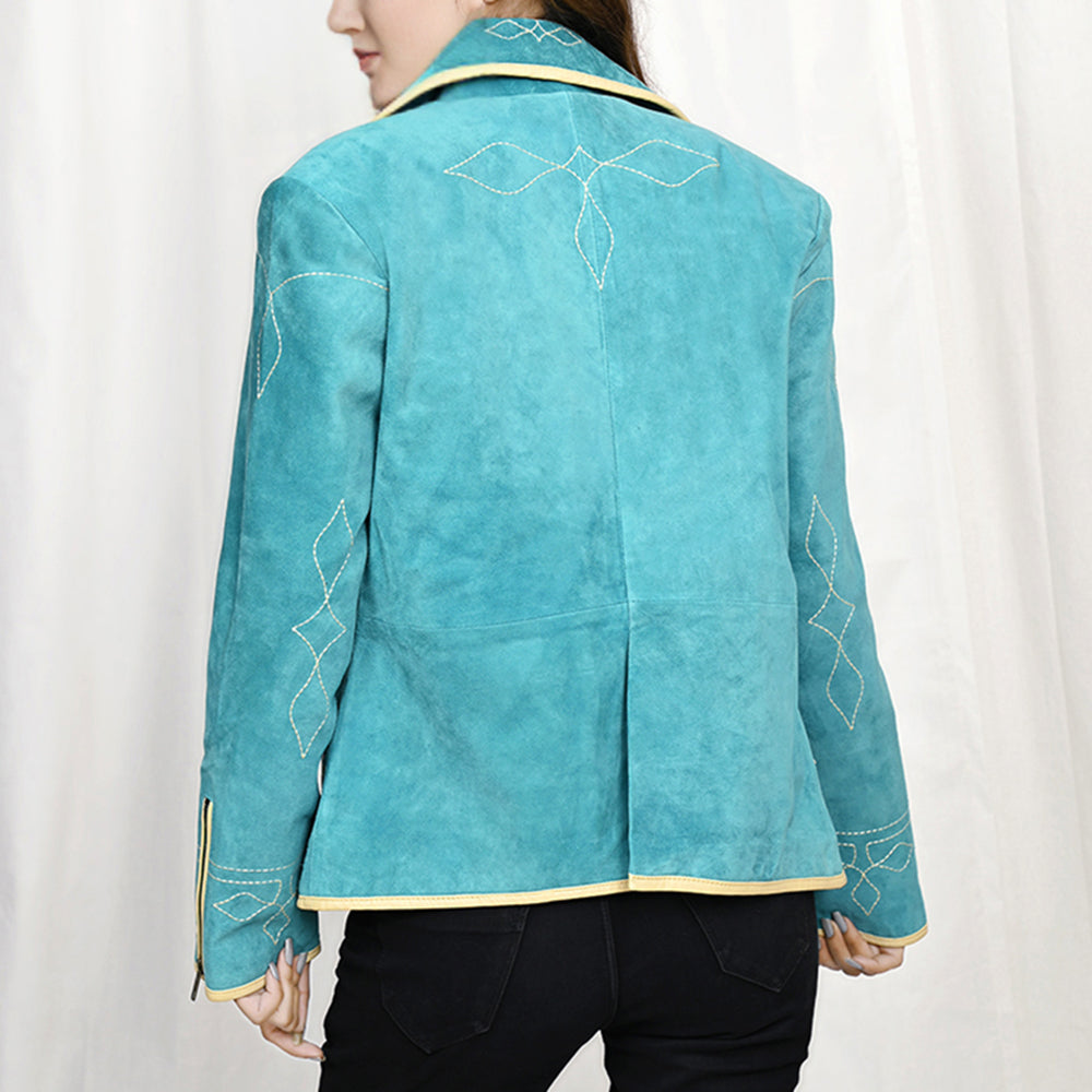 LC-ADBZ054 Genuine Leather Women shirt Blazer jacket