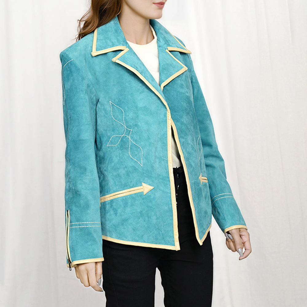 LC-ADBZ054 Genuine Leather Women shirt Blazer jacket