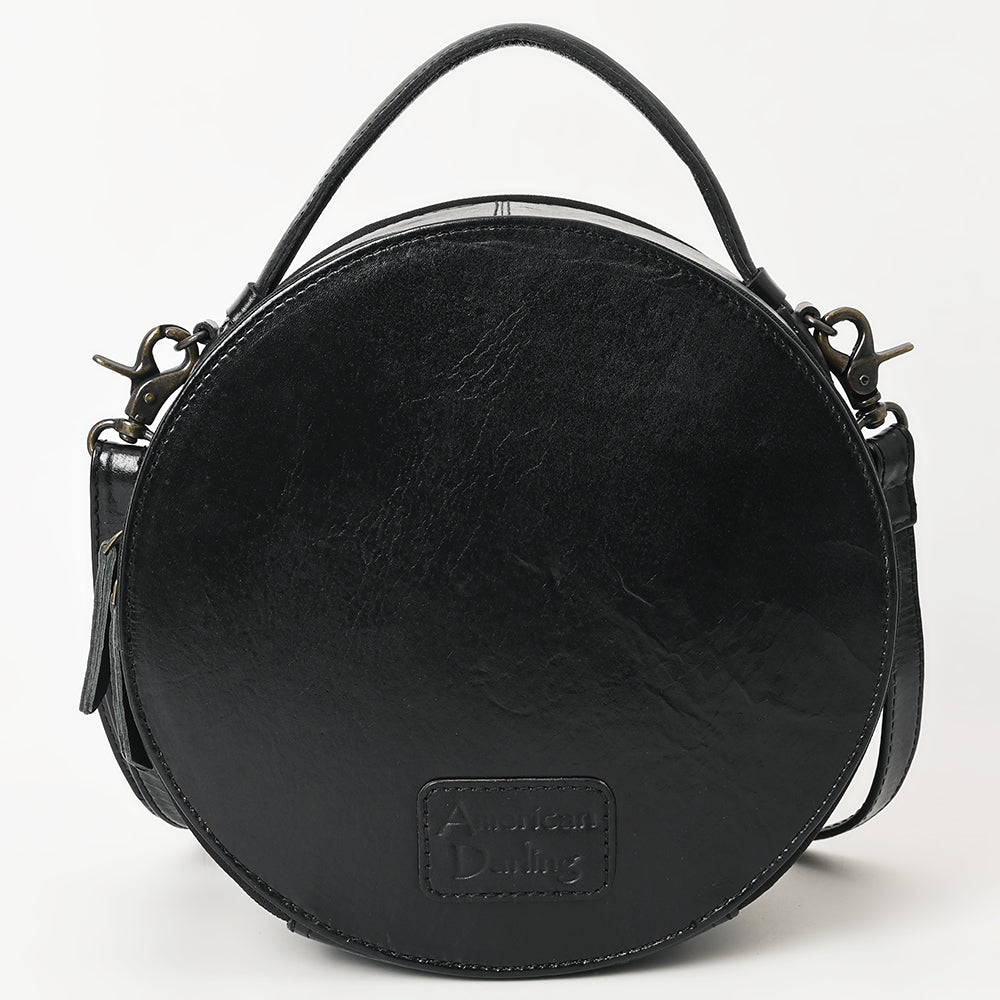 ADBG1300 American Darling Western Leather Canteen Bag with Hand-Tooled Floral Detailing