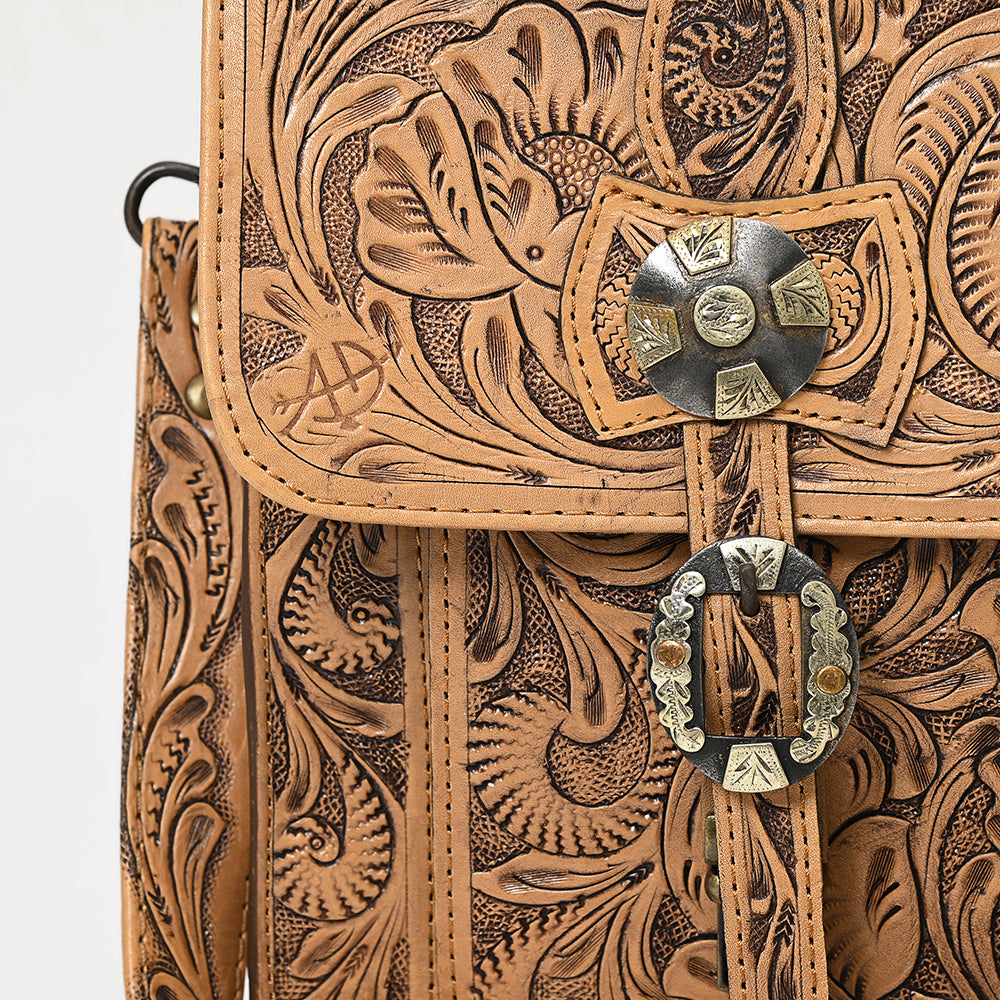 ADBG1307 American Darling Tooled Leather Briefcase | Floral Carved Messenger Bag