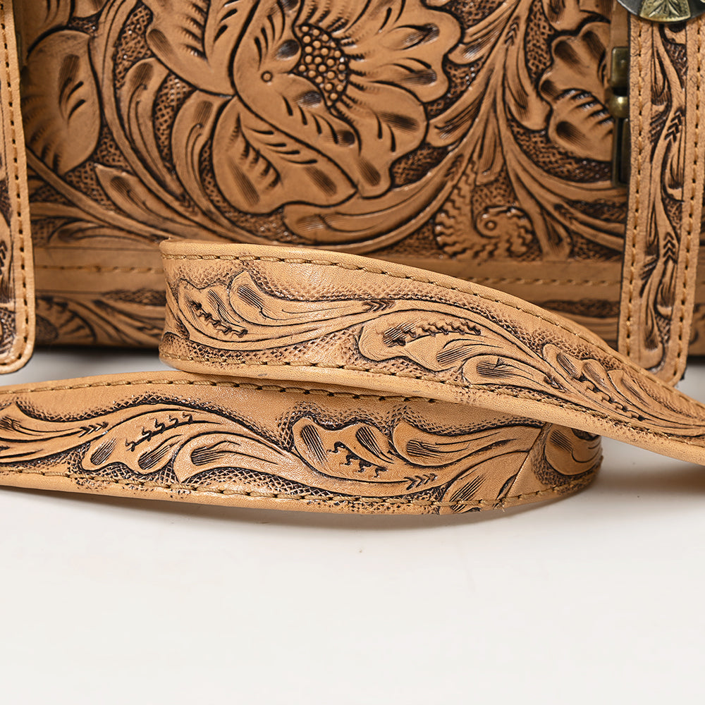 ADBG1307 American Darling Tooled Leather Briefcase | Floral Carved Messenger Bag