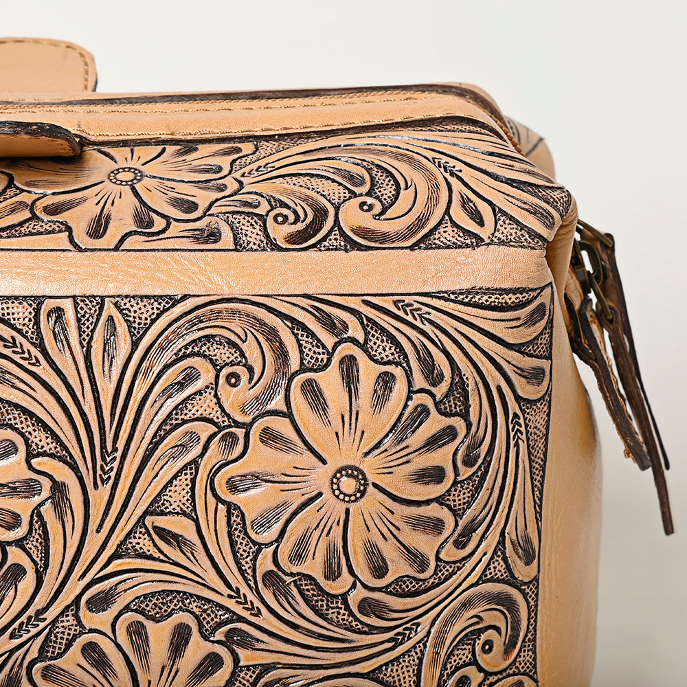 ADBG1312 American Darling Hand-Tooled Leather Jewelry Case | Western Vanity Bag