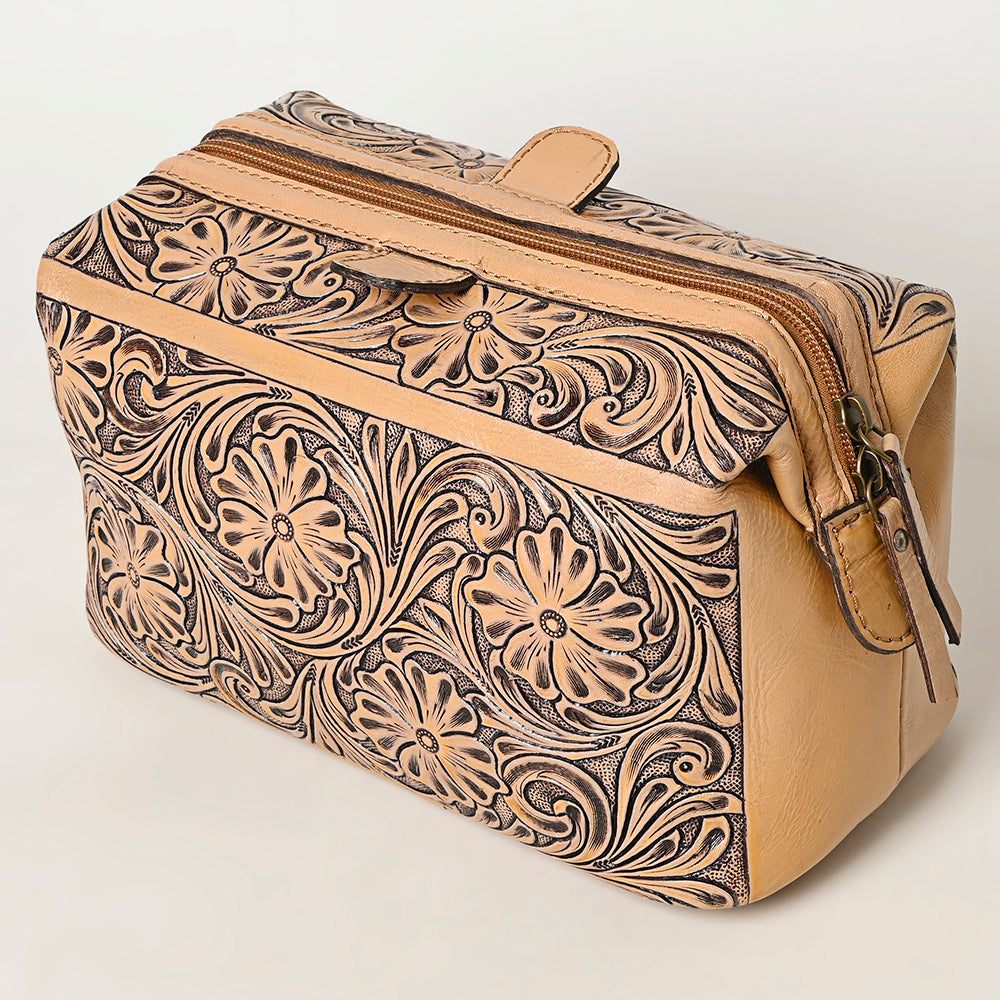 ADBG1312 American Darling Hand-Tooled Leather Jewelry Case | Western Vanity Bag