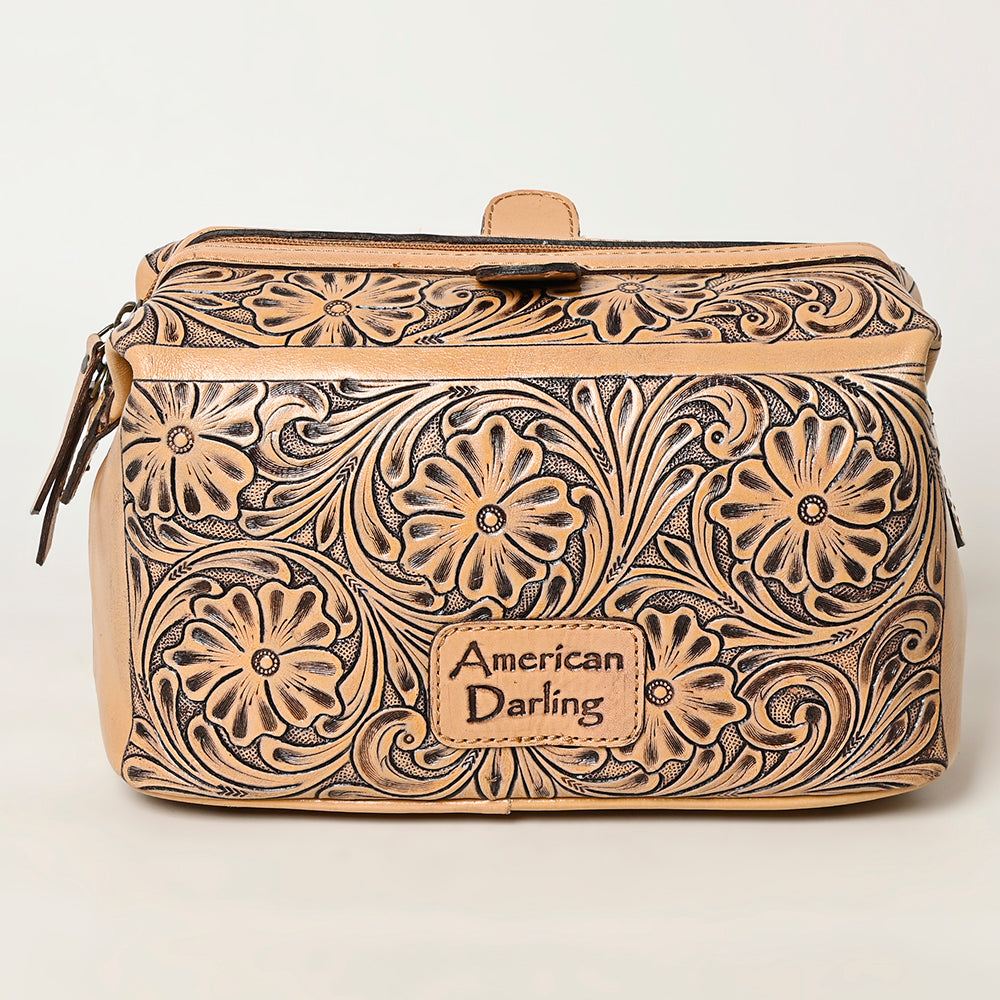 ADBG1312 American Darling Hand-Tooled Leather Jewelry Case | Western Vanity Bag