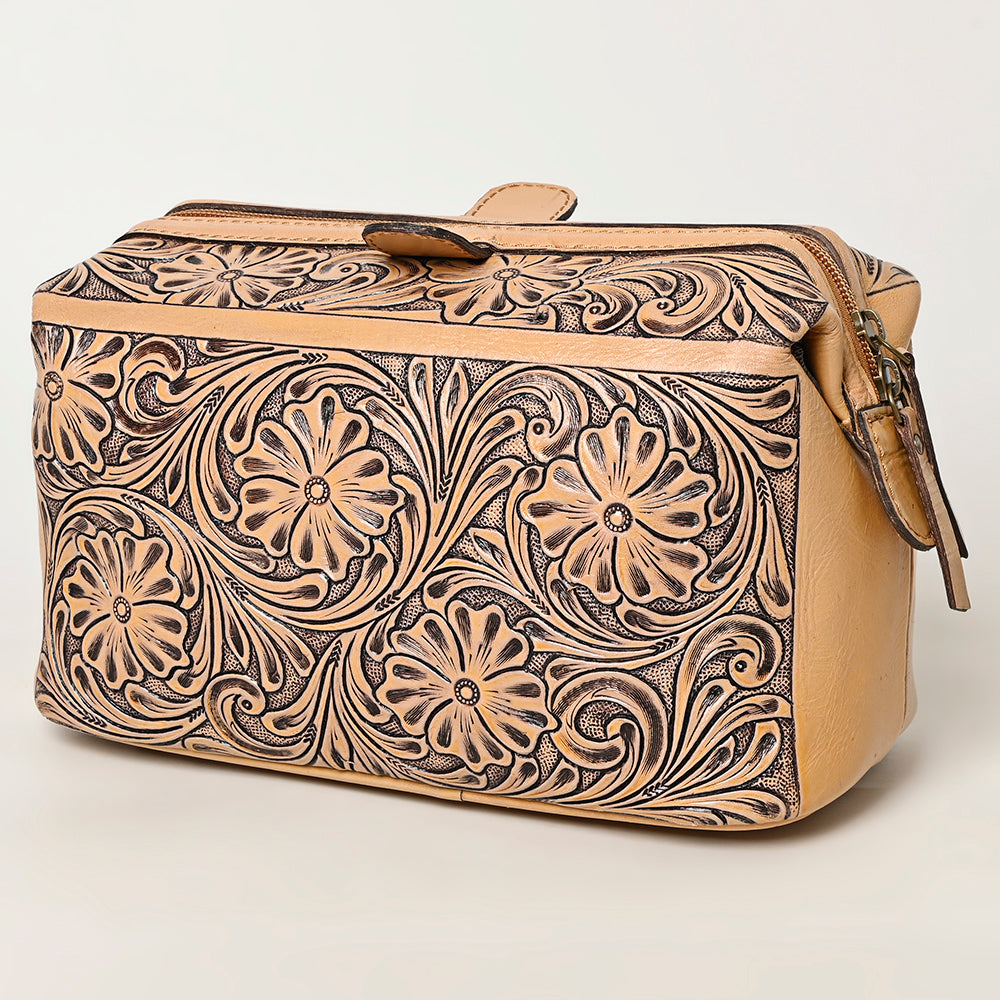 ADBG1312 American Darling Hand-Tooled Leather Jewelry Case | Western Vanity Bag