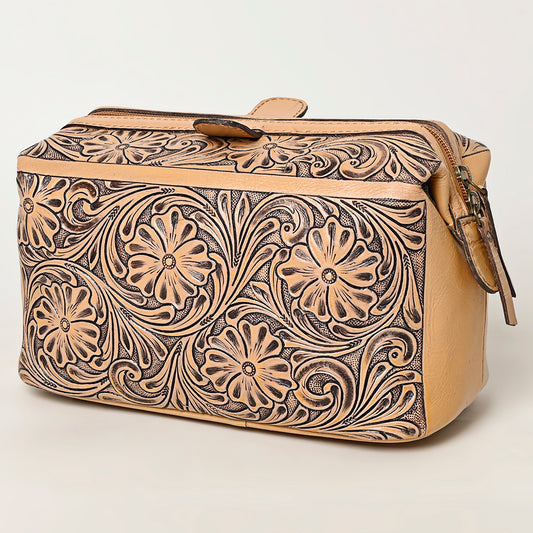 ADBG1312 American Darling Hand-Tooled Leather Jewelry Case | Western Vanity Bag
