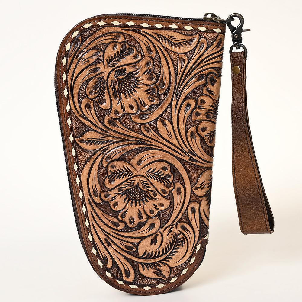 ADGC106 Hand-Tooled Leather Pistol Case - Floral Western Style by American Darling
