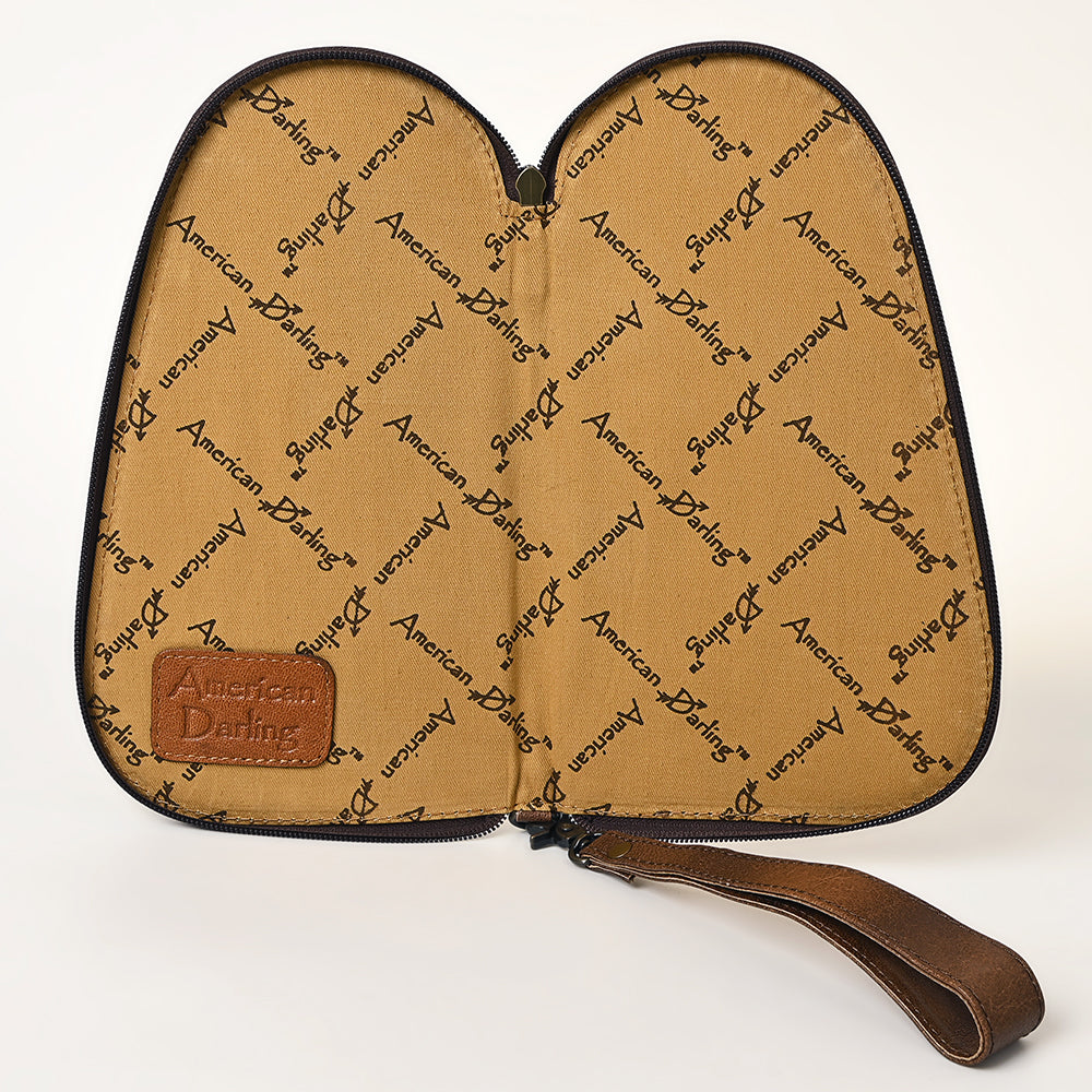 ADGC106 Hand-Tooled Leather Pistol Case - Floral Western Style by American Darling