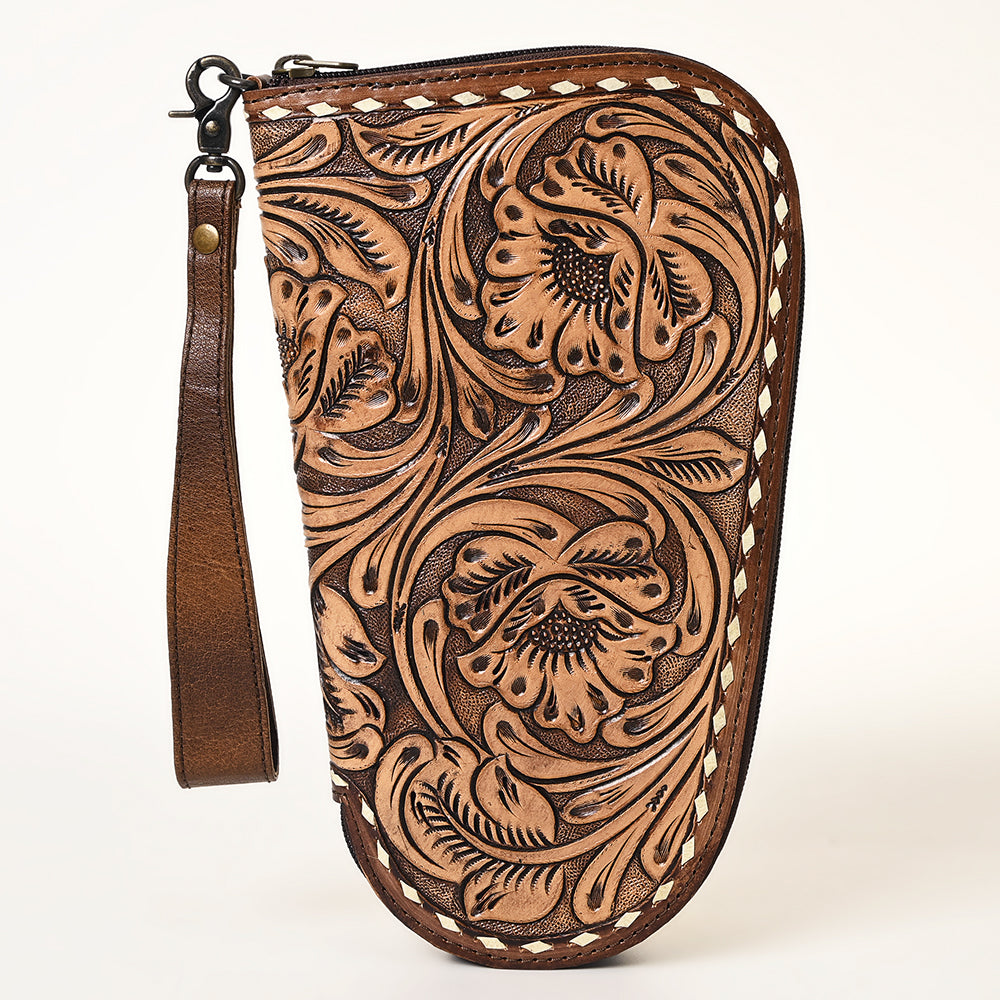 ADGC106 Hand-Tooled Leather Pistol Case - Floral Western Style by American Darling