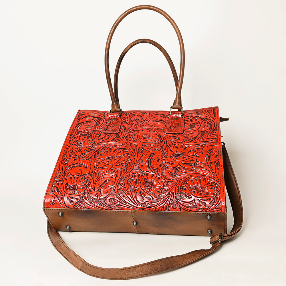ADBG1317 American Darling Hand-Tooled Genuine Leather Western Crossbody Tote Bag