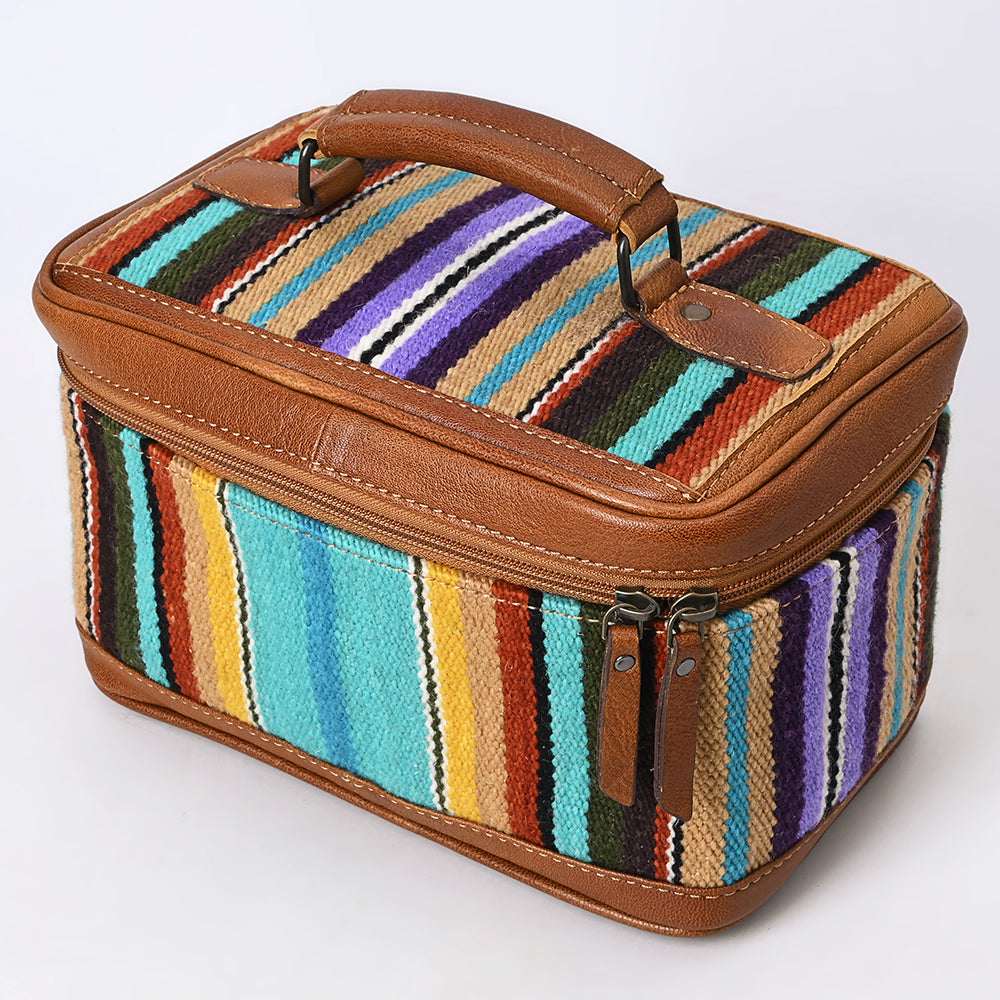 ADBG1320 American Darling Hand-Woven Saddle Blanket & Genuine Leather Western Jewelry Case