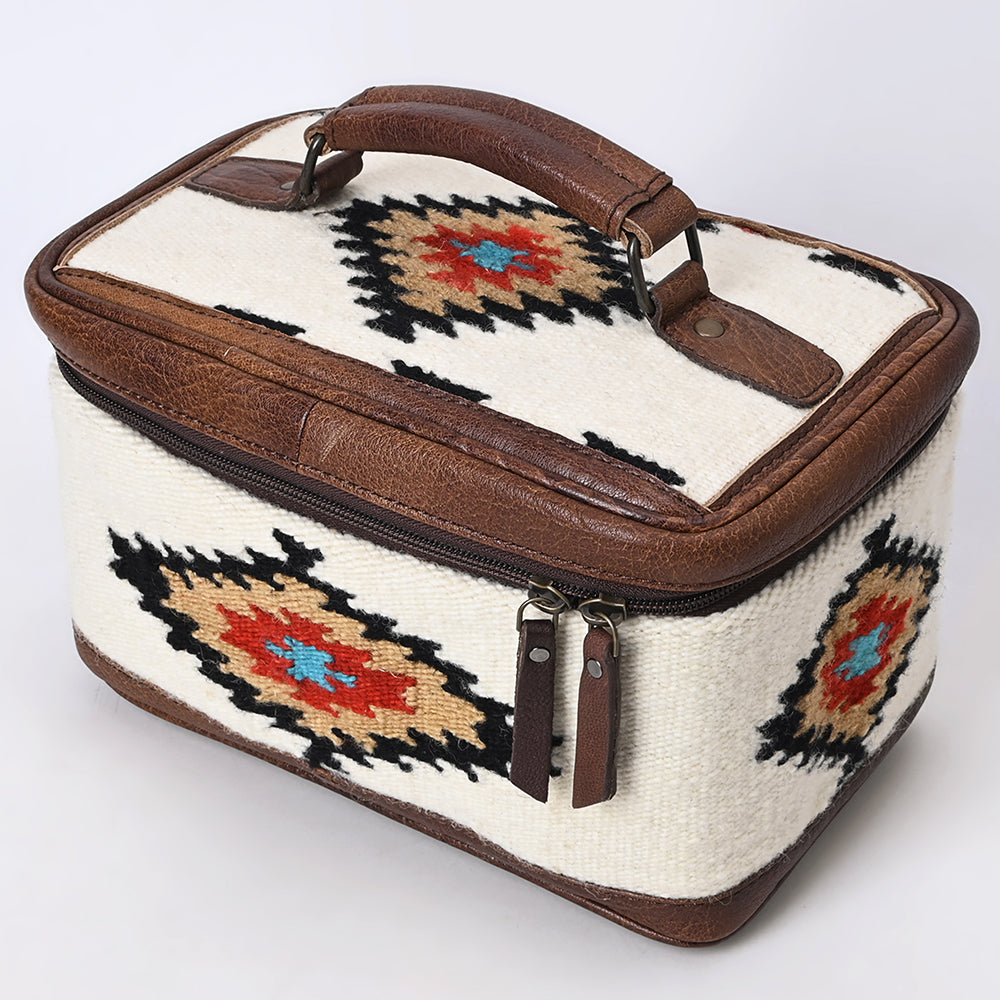 ADBG1320 American Darling Hand-Woven Saddle Blanket & Genuine Leather Western Jewelry Case