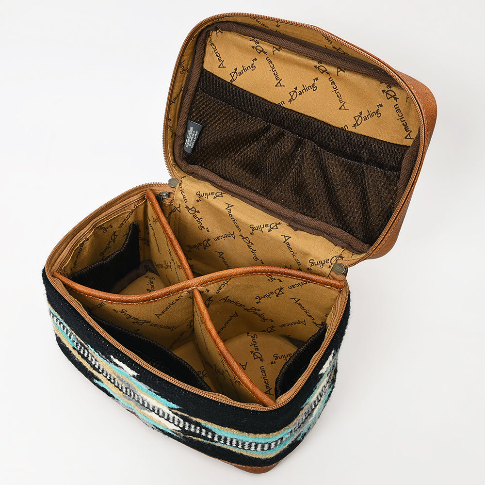 ADBG1320 American Darling Hand-Woven Saddle Blanket & Genuine Leather Western Jewelry Case