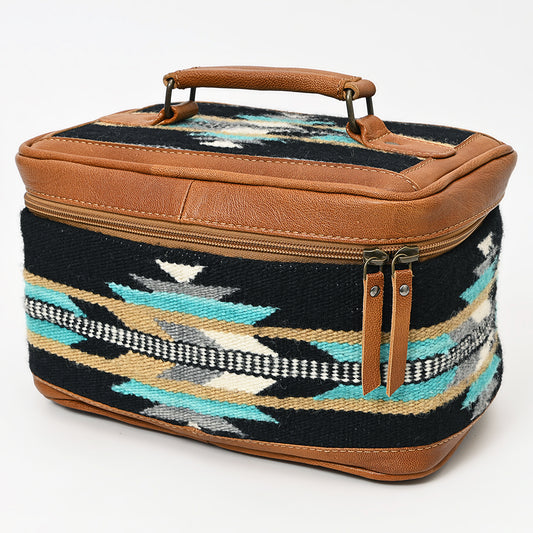 ADBG1320 American Darling Hand-Woven Saddle Blanket & Genuine Leather Western Jewelry Case