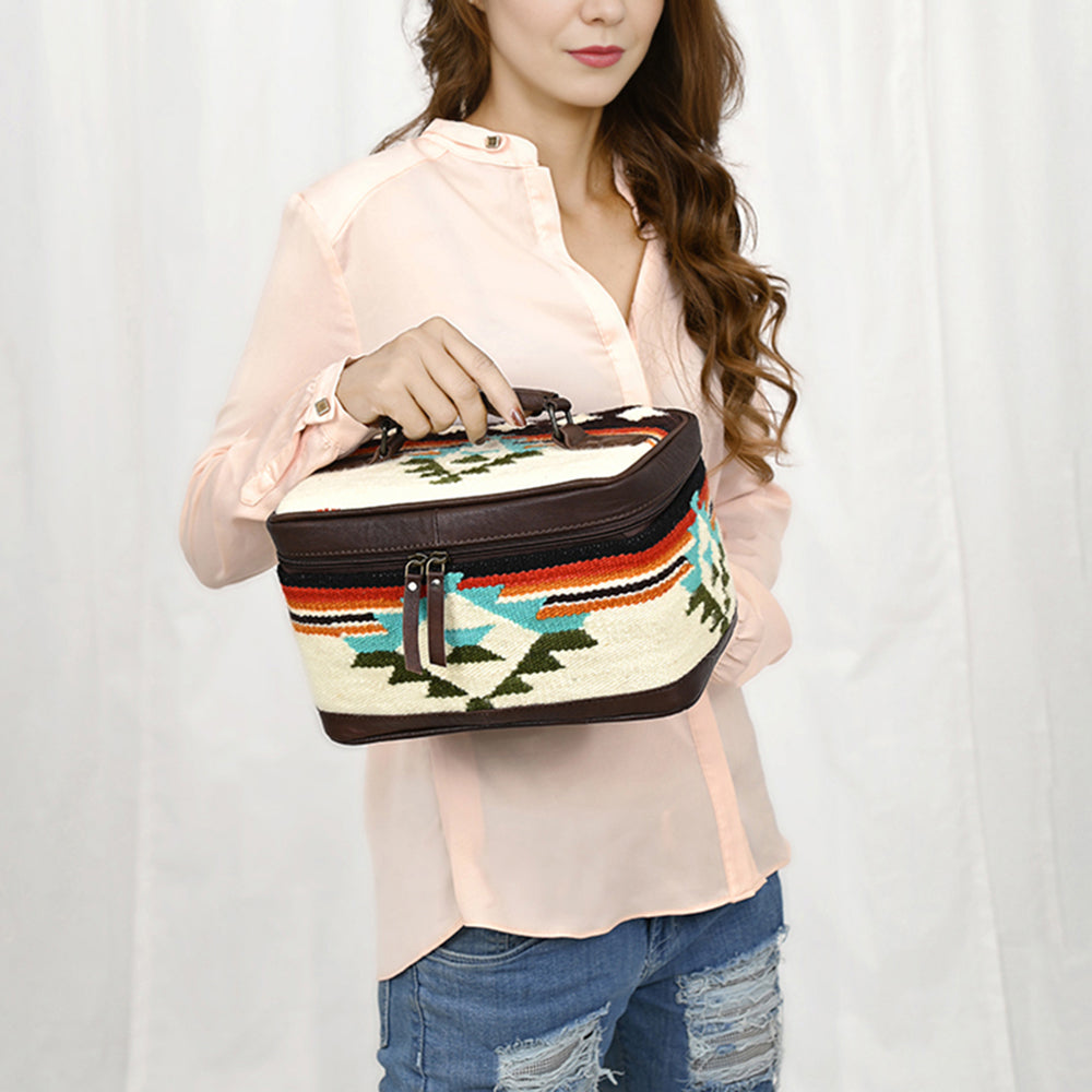 ADBG1320 American Darling Hand-Woven Saddle Blanket & Genuine Leather Western Jewelry Case