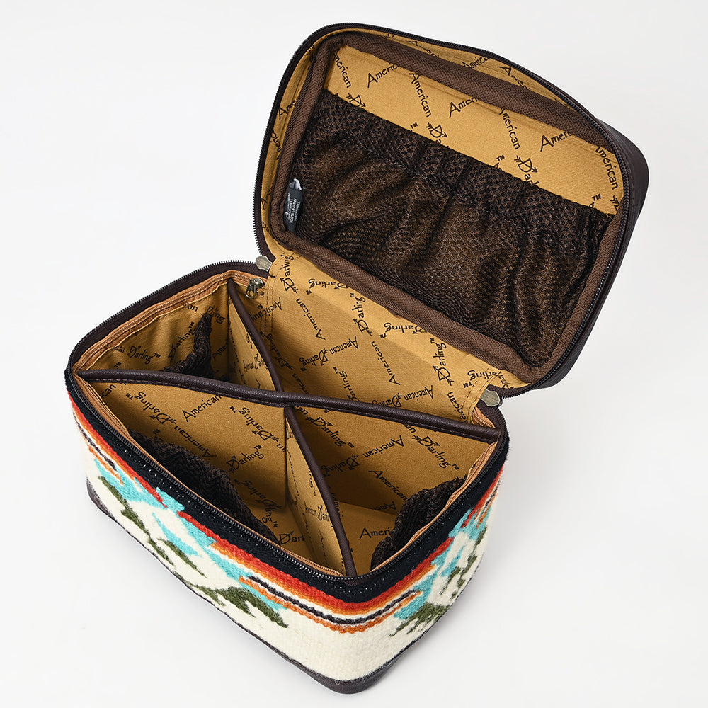 ADBG1320 American Darling Hand-Woven Saddle Blanket & Genuine Leather Western Jewelry Case