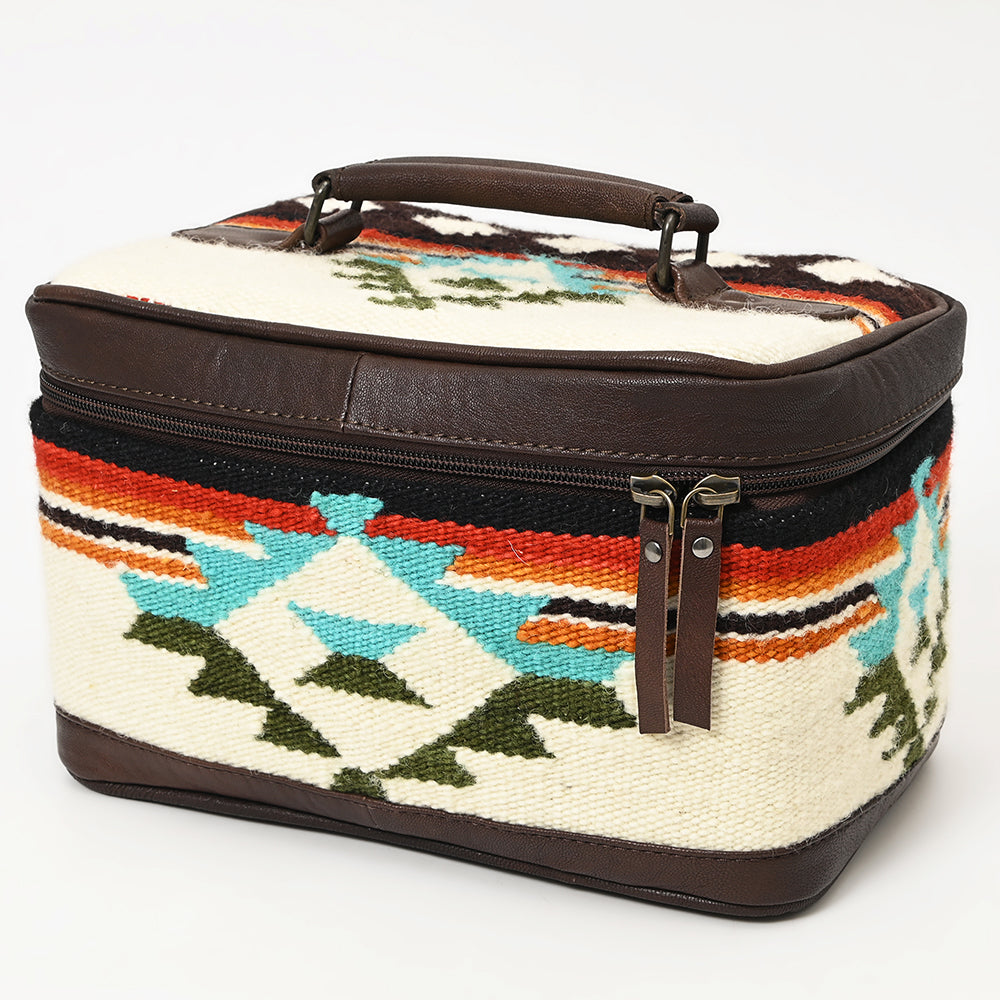 ADBG1320 American Darling Hand-Woven Saddle Blanket & Genuine Leather Western Jewelry Case