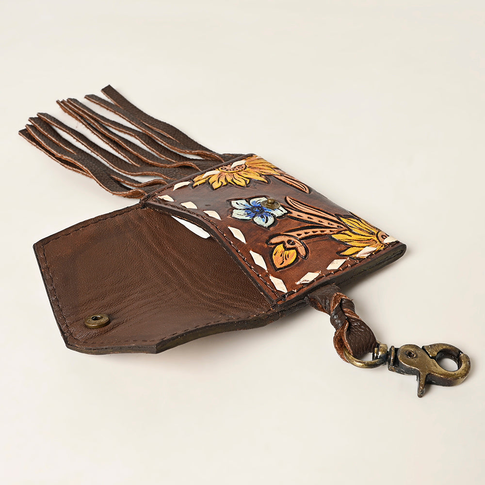 ADBGA466 Coin Purse Hand Tooled Genuine Leather Women Bag Western Handbag Purse