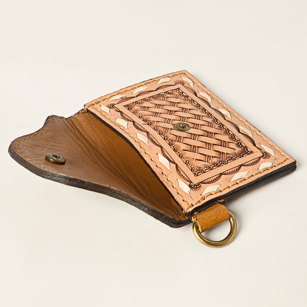 ADBGA471 Coin Purse Hand Tooled Genuine Leather Women Bag Western Handbag Purse