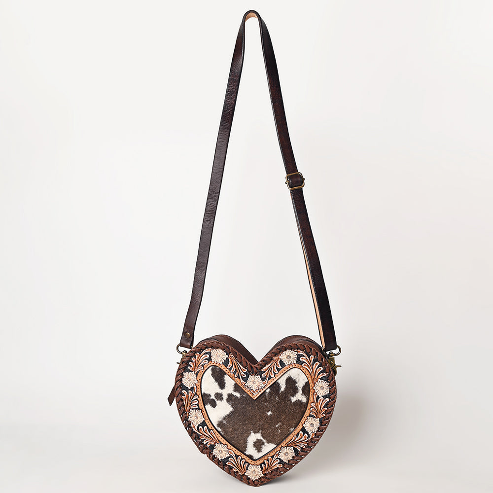 ADBGA476 American Darling Heart-Shaped Cowhide Canteen Tooled Leather Western Purse