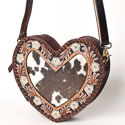 ADBGA476 American Darling Heart-Shaped Cowhide Canteen Tooled Leather Western Purse