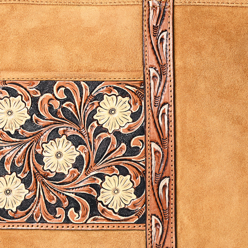 ADBGA479 American Darling Genuine Leather Western Tote Bag Hand-Tooled Floral Design