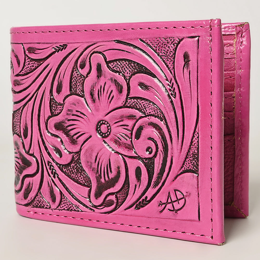 ADBG1236 American Darling Hand Tooled Leather Bifold Wallet | Floral Carved Purse