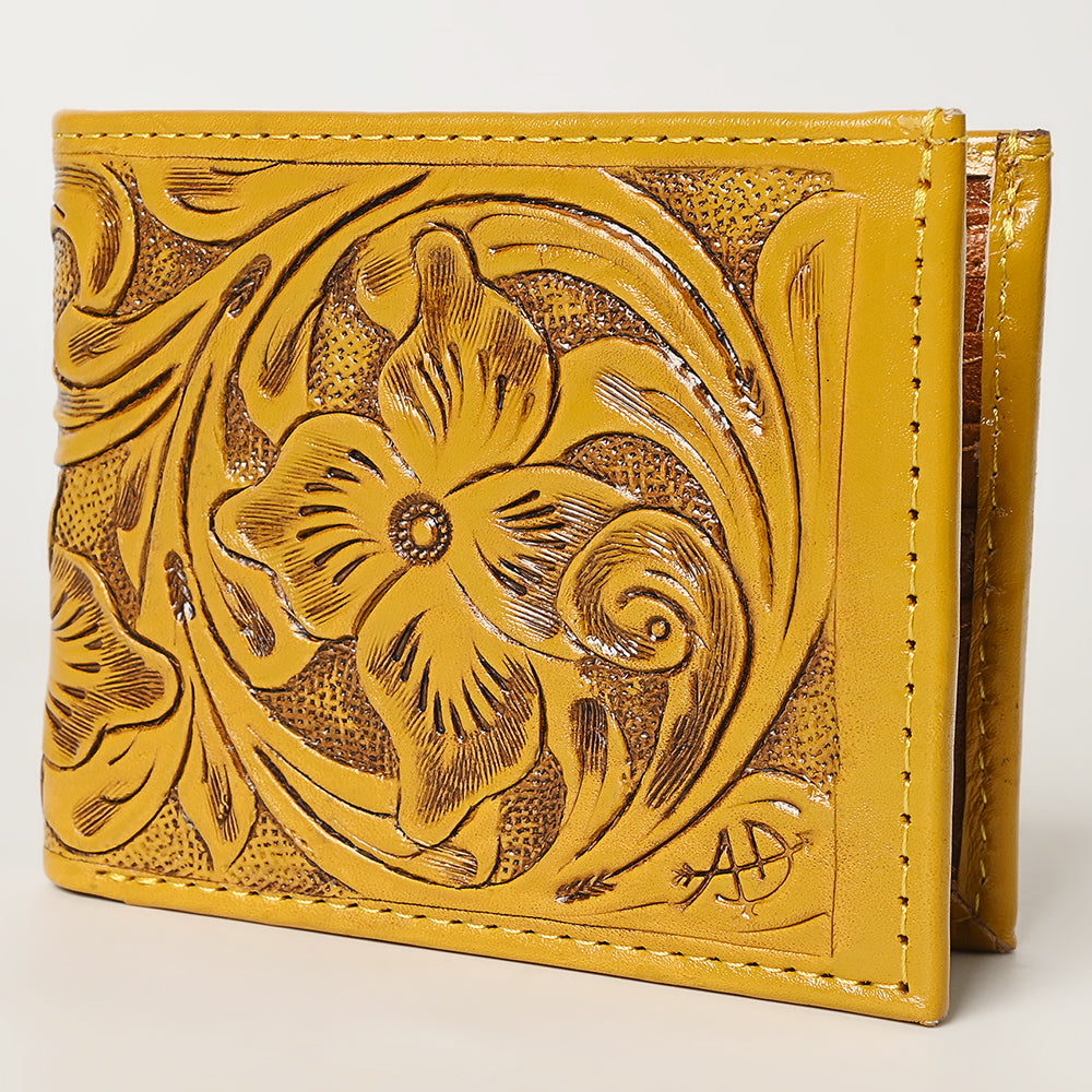 ADBG1236 American Darling Hand Tooled Leather Bifold Wallet | Floral Carved Purse