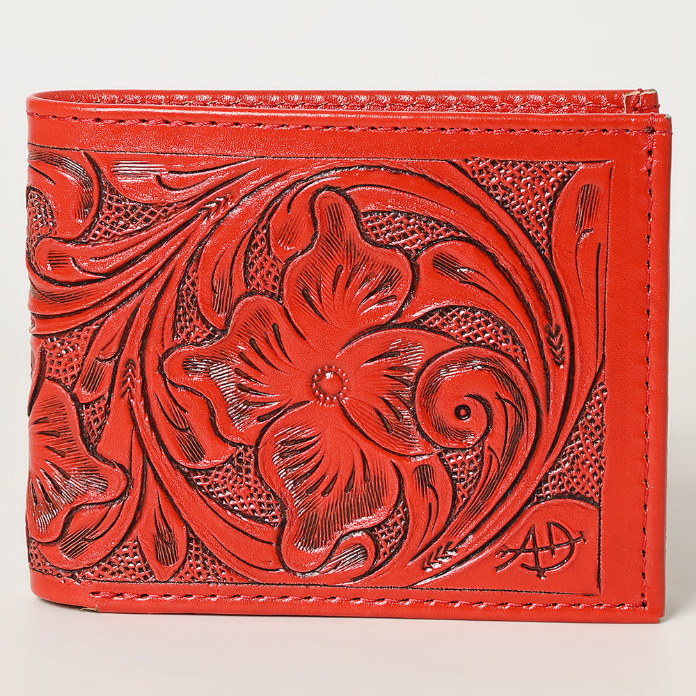 ADBG1236 American Darling Hand Tooled Leather Bifold Wallet | Floral Carved Purse