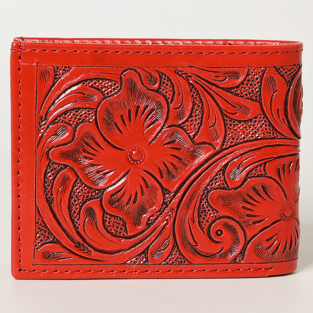 ADBG1236 American Darling Hand Tooled Leather Bifold Wallet | Floral Carved Purse