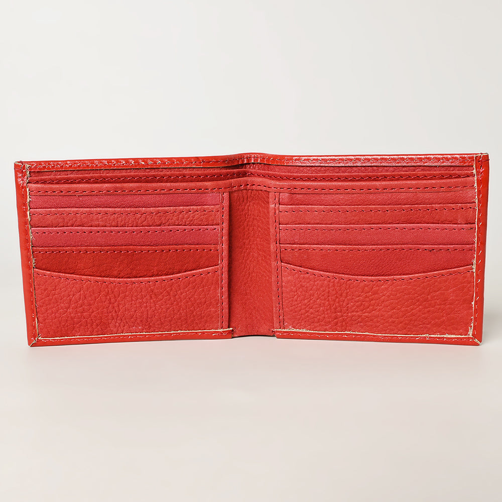 ADBG1236 American Darling Hand Tooled Leather Bifold Wallet | Floral Carved Purse