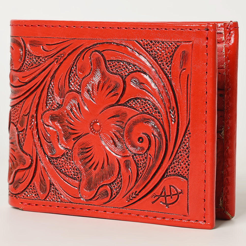 ADBG1236 American Darling Hand Tooled Leather Bifold Wallet | Floral Carved Purse