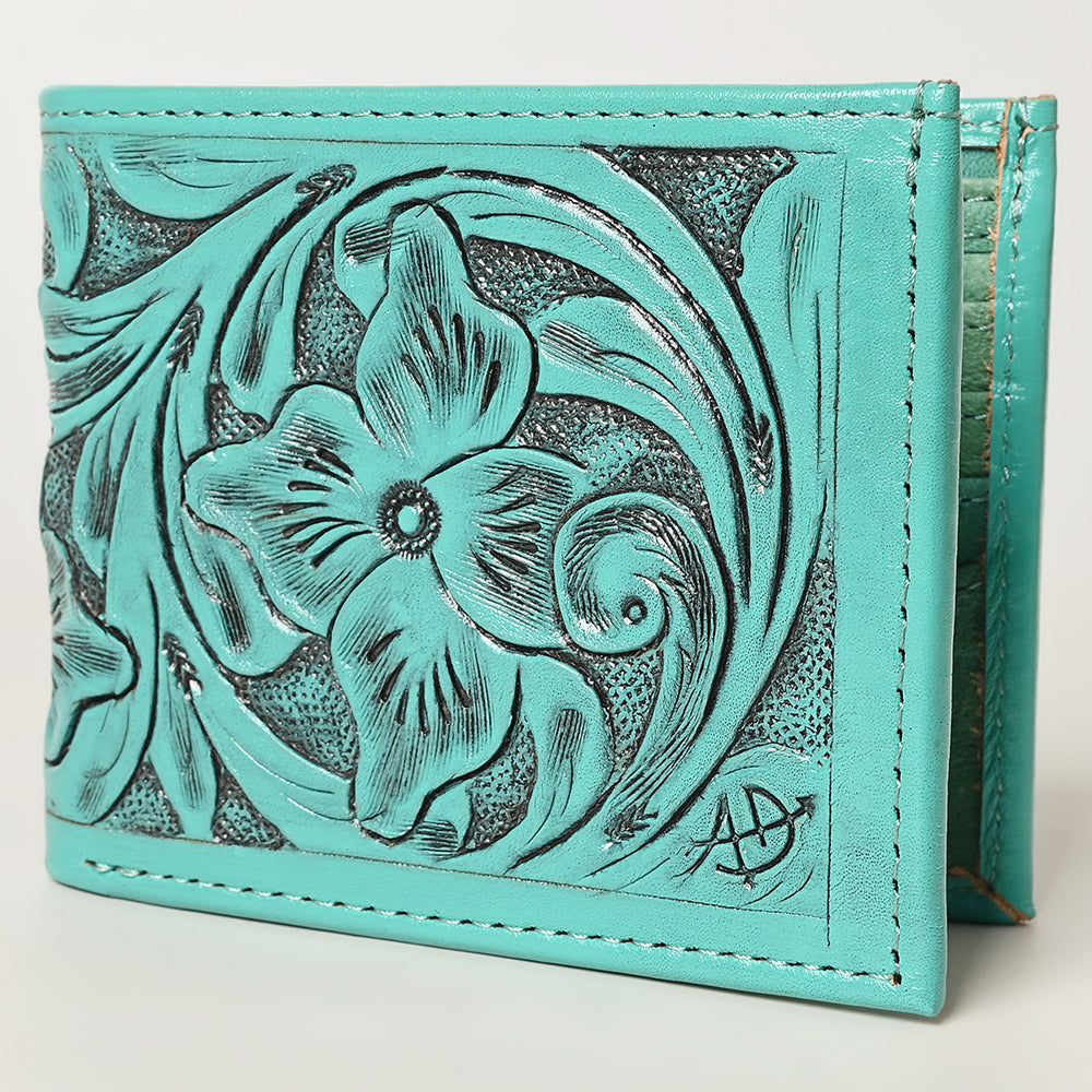 ADBG1236 American Darling Hand Tooled Leather Bifold Wallet | Floral Carved Purse