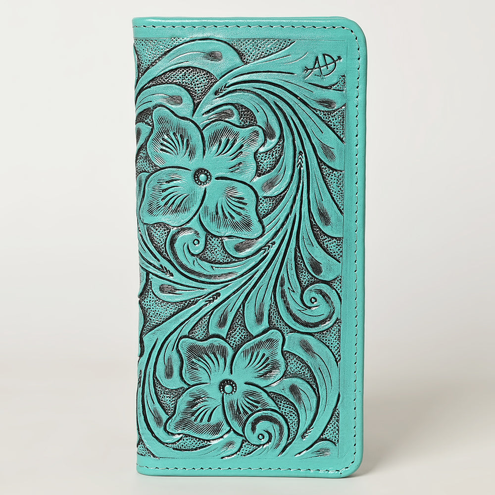 ADBG1269 American Darling Hand-Tooled Genuine Leather Western Wallet Handbag - Floral Carved Women’s Wallet