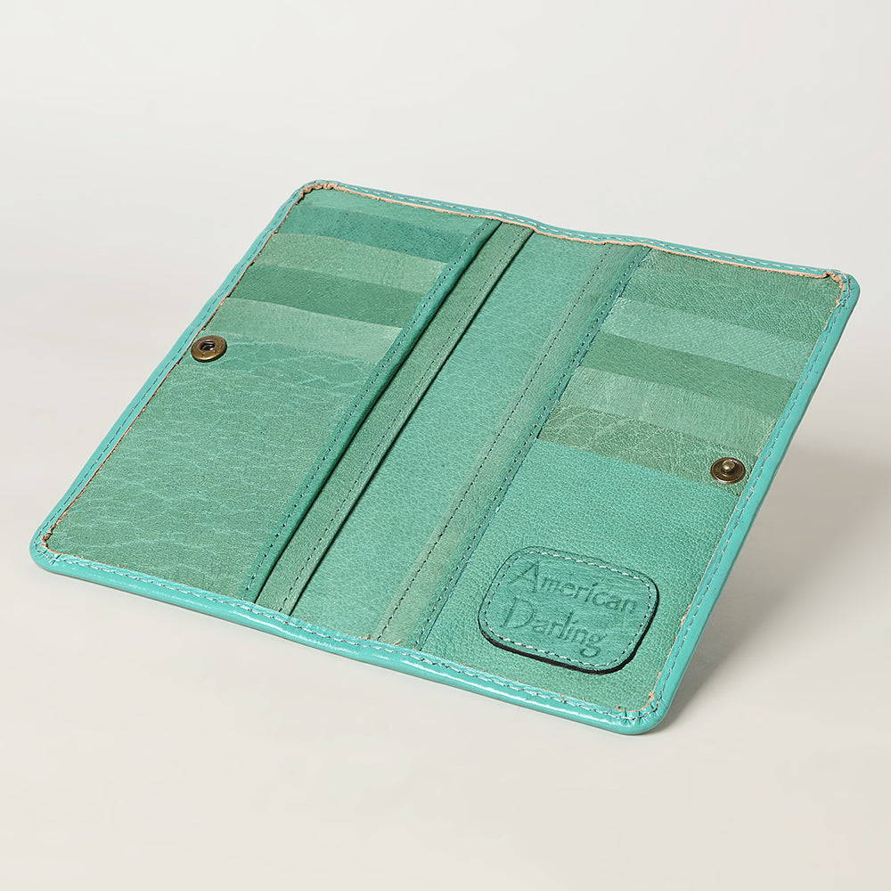 ADBG1269 American Darling Hand-Tooled Genuine Leather Western Wallet Handbag - Floral Carved Women’s Wallet