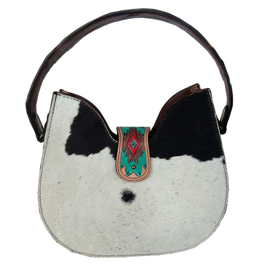 GIBGX1326-Hobo Hand Tooled Hair-On Genuine Leather women bag western handbag purse