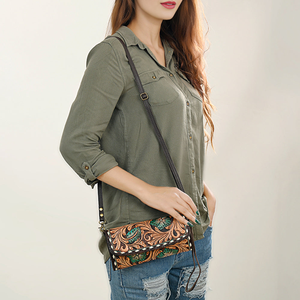 LC-ADBGA489 Wallet Genuine Western Leather Women Bag