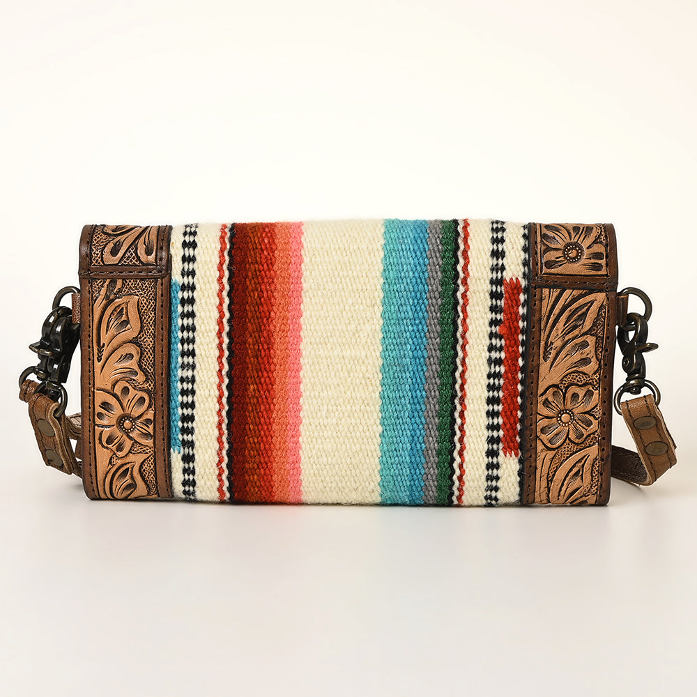 LC-ADBG906 Western Envelope Crossbody Bag Handwoven Wool & Tooled Leather by American Darling