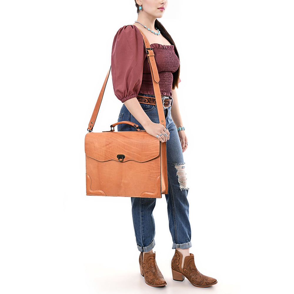 ADBG1395 American Darling Western Genuine Leather Briefcase Bag by American Darling - Premium Handcrafted Tote