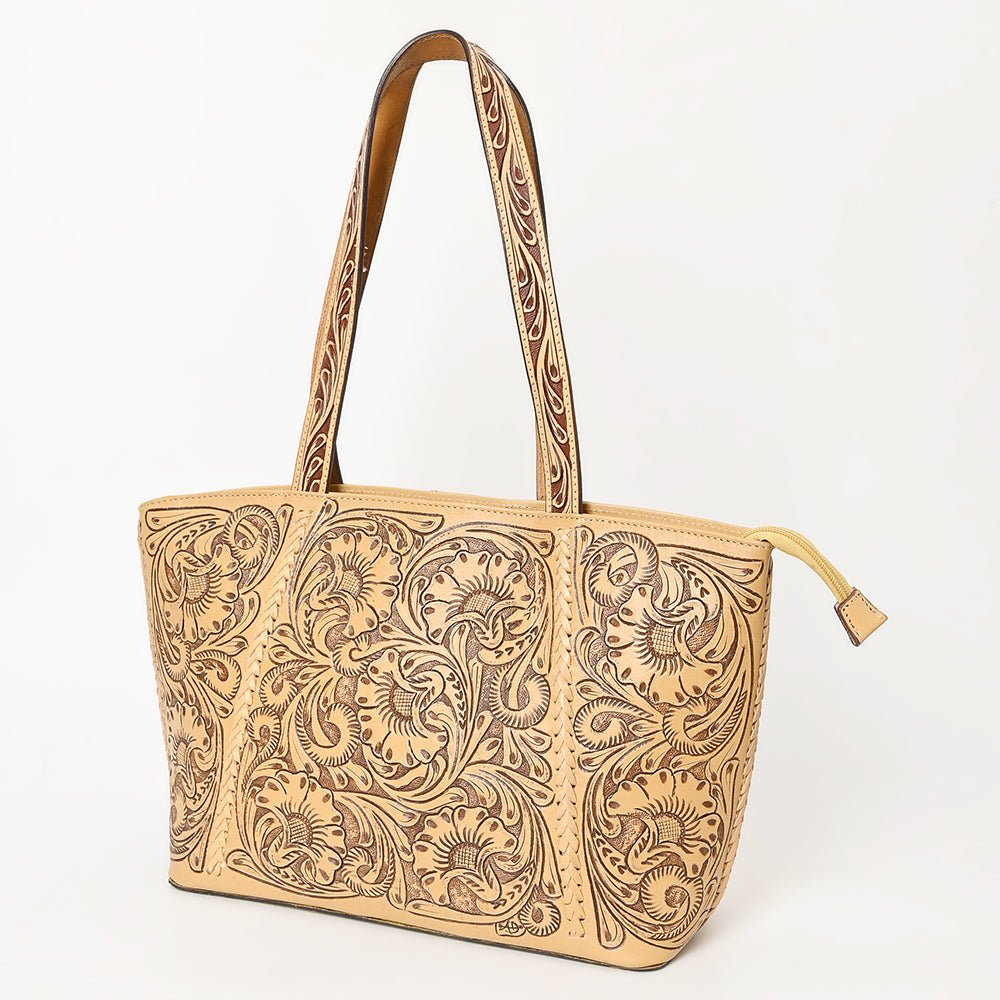 LC-ADBGZ792 Hand-Tooled Floral Western Leather Tote Bag - American Darling