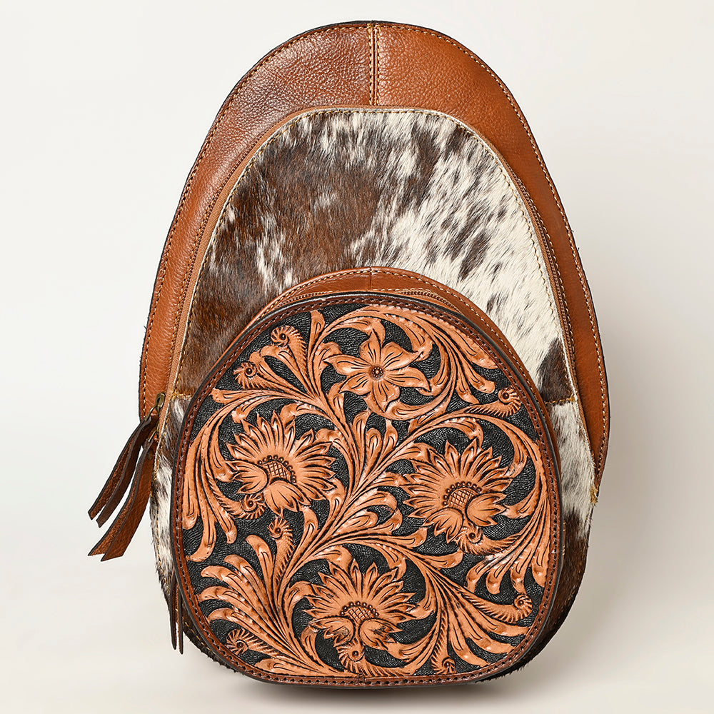 ADBGA507 American Darling Western Leather Backpack Hand Tooled Hair-On Cowhide