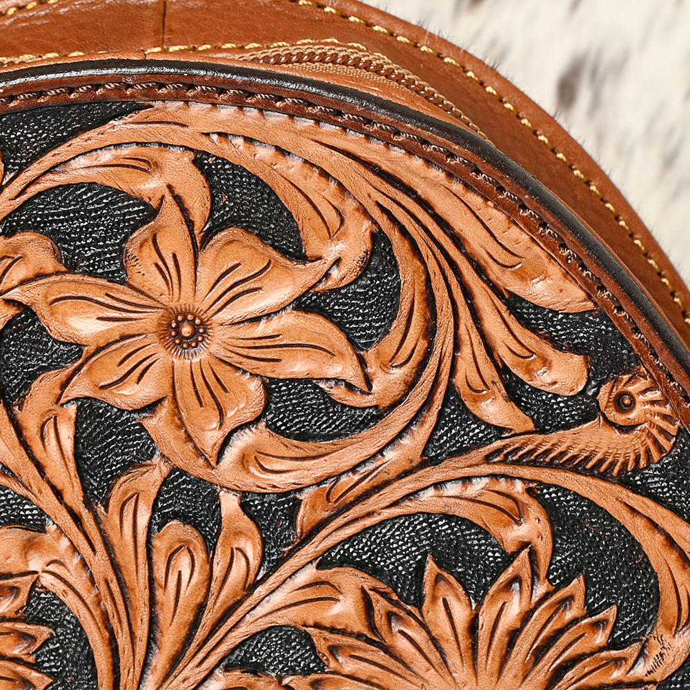 ADBGA507 American Darling Western Leather Backpack Hand Tooled Hair-On Cowhide