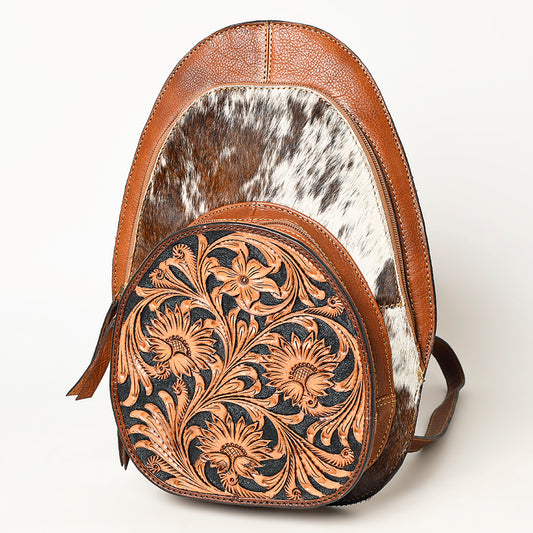 ADBGA507 American Darling Western Cowhide & Tooled Leather Backpack Genuine Leather