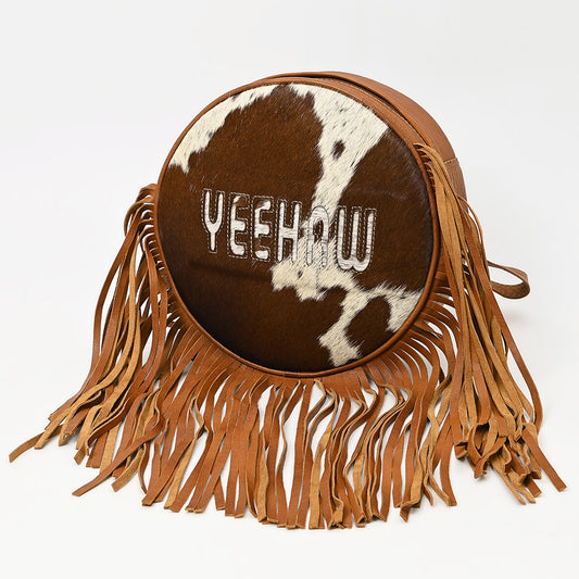 ADBG1400 American Darling Western Hair-On Cowhide Fringe Backpack Bag with Genuine Leather by American Darling
