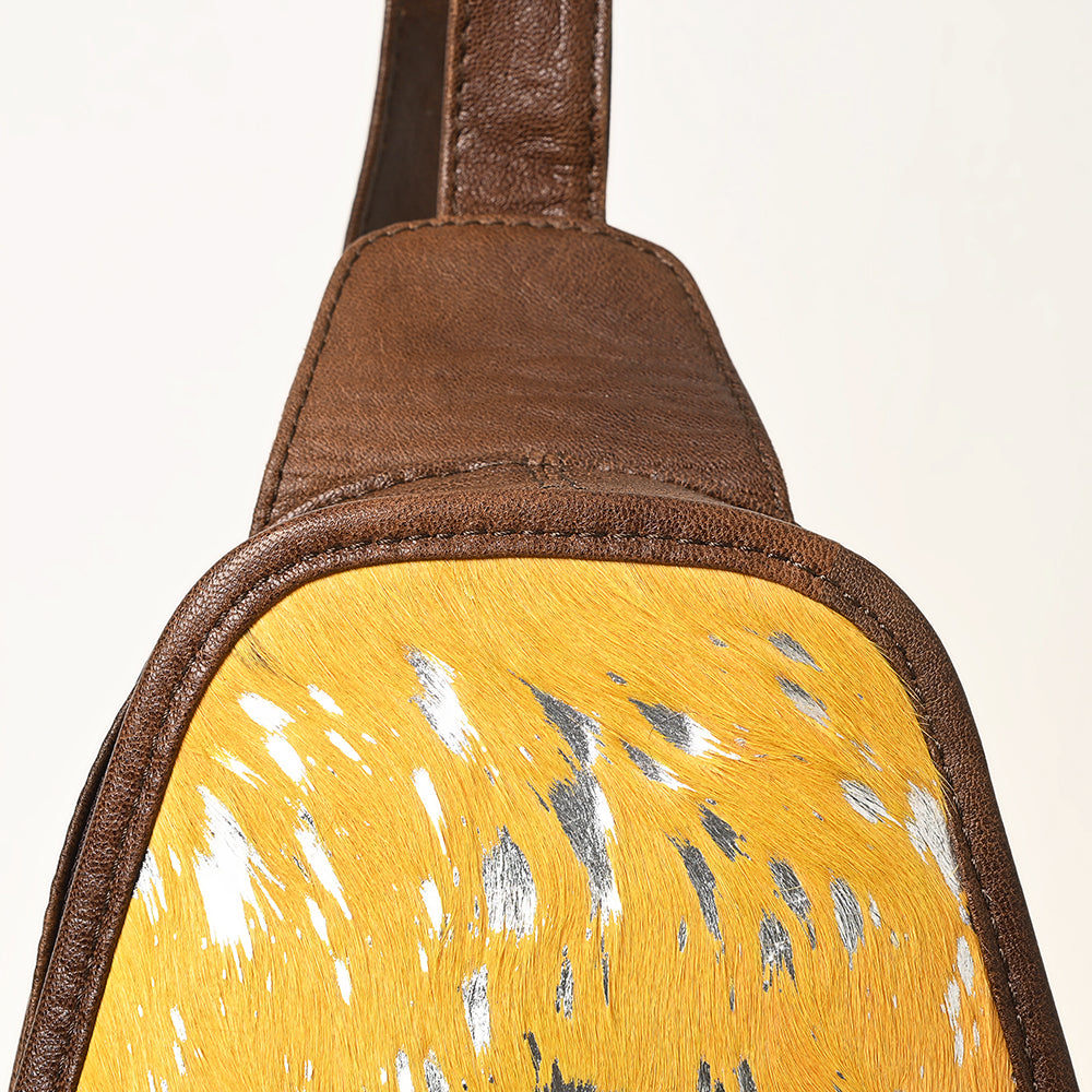 ADBG1146 American Darling Floral Hand Tooled Bag -Hair on Cowhide Sling