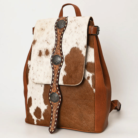 ADBG1409 American Darling Western Cowhide Leather Backpack with Hand-Tooled Strap Detailing
