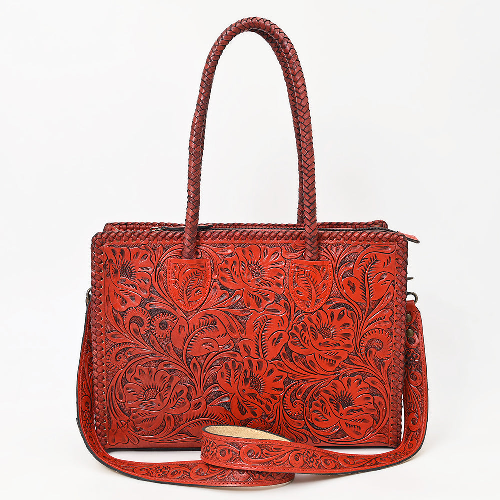ADBG1412 American Darling Western Hand-Tooled Genuine Leather Tote Bag for Everyday Carry